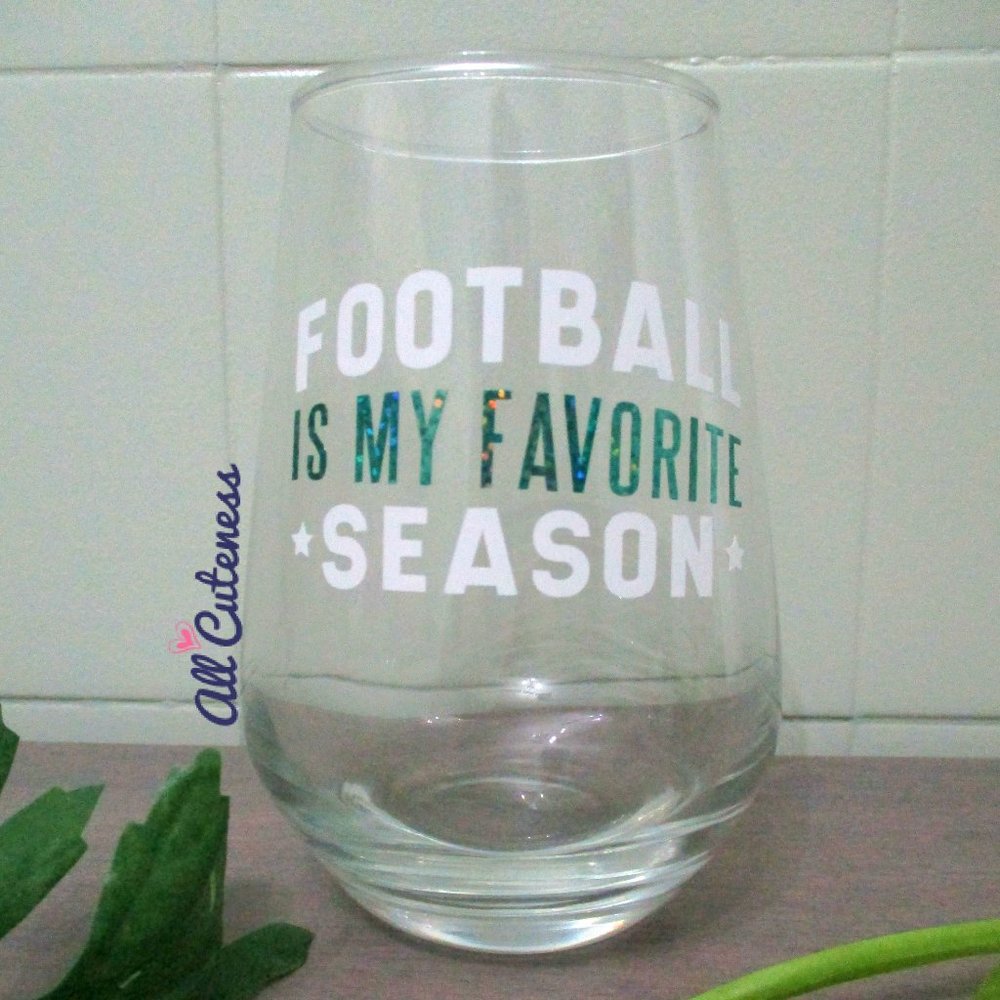Football Season Stemless Wine Glass